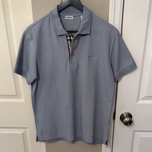 Burberry Light Blue Polo Shirt for Men